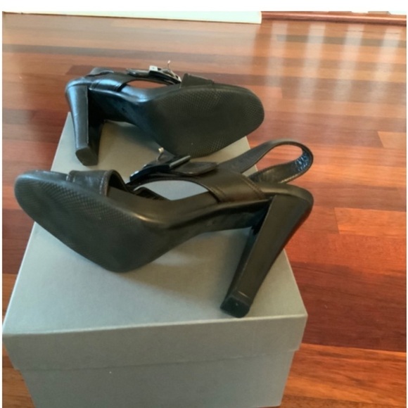 Prada Buckle Open Toe Strappy Heels Sandals EUR 38 US 8 Brown - Picture 2 of 10